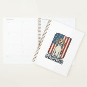 Beagle Vader Patriottische Vintage Gravure Honden Planner (Display)