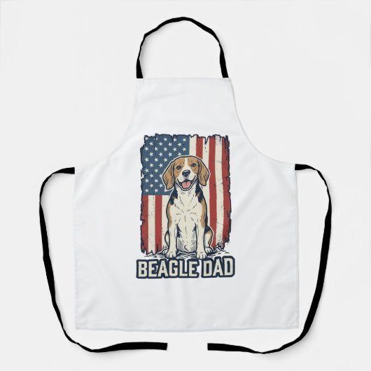Beagle Vader Patriottische Vintage Gravure Honden  Schort (Voorkant)