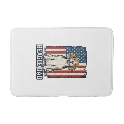Beagle Vader Patriottische Vintage Gravure Hondeno Badmat (Voorkant)