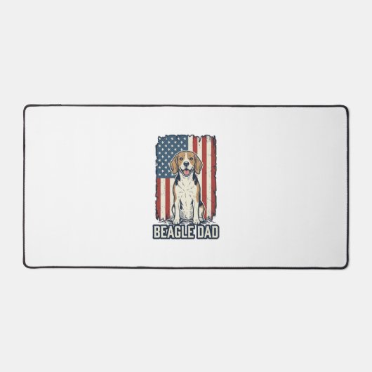 Beagle Vader Patriottische Vintage Gravure Hondeno Bureaumat (Voorkant)