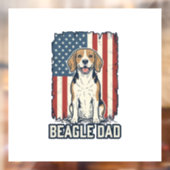 Beagle Vader Patriottische Vintage Gravure Hondeno Raamsticker (Vel 2)