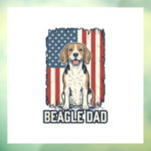 Beagle Vader Patriottische Vintage Gravure Hondeno Raamsticker (Vel 3)