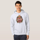 Beagle Vader Retro Diner Pootafdruk Badge Hoodie (Voorkant volledig)