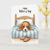 Beagle Vaderdag Verwachtingskaart Kaart (Gele Bloem)