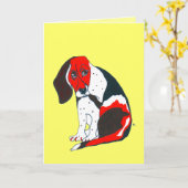 Beagle-Vaderdag-Wenskaart Kaart (Gele Bloem)