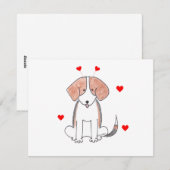 Beagle Valentijn Ears Feestdagenkaart (Voorkant / Achterkant)