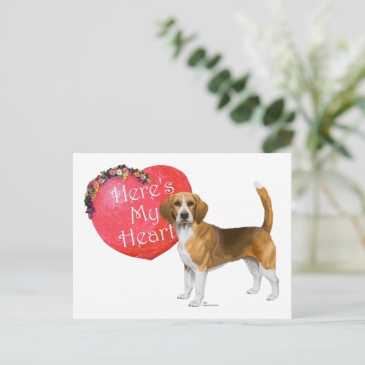 Beagle Valentijn Feestdagenkaart (Staand voorkant)