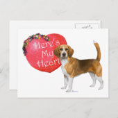 Beagle Valentijn Feestdagenkaart (Voorkant / Achterkant)