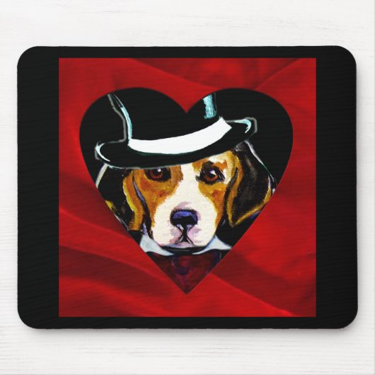 Beagle Valentijn Gifts Muismat (Voorkant)