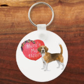 Beagle Valentijn Sleutelhanger (Voorkant)