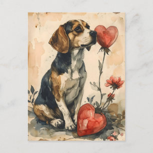 Beagle  Valentijnsdag Briefkaart