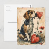 Beagle  Valentijnsdag Briefkaart (Voorkant / Achterkant)