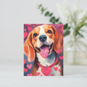 Beagle Valentijnsdag Briefkaart (Staand voorkant)