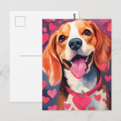 Beagle Valentijnsdag Briefkaart (Voorkant / Achterkant)