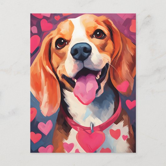 Beagle Valentijnsdag Briefkaart (Voorkant)