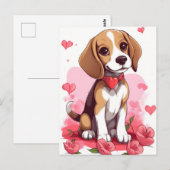 Beagle Valentijnsdag Briefkaart (Voorkant / Achterkant)