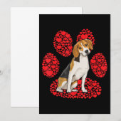 Beagle Valentijnsdag Dog Love Paw Aankondiging (Voorkant / Achterkant)