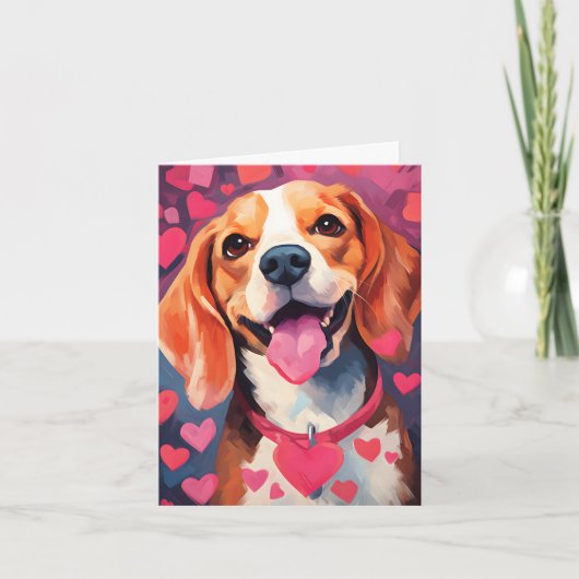 Beagle Valentijnsdag Kaart (Voorkant)