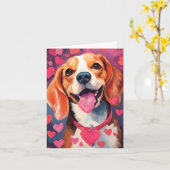 Beagle Valentijnsdag Kaart (Gele Bloem)