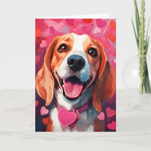 Beagle Valentijnsdag Kaart (Voorkant)