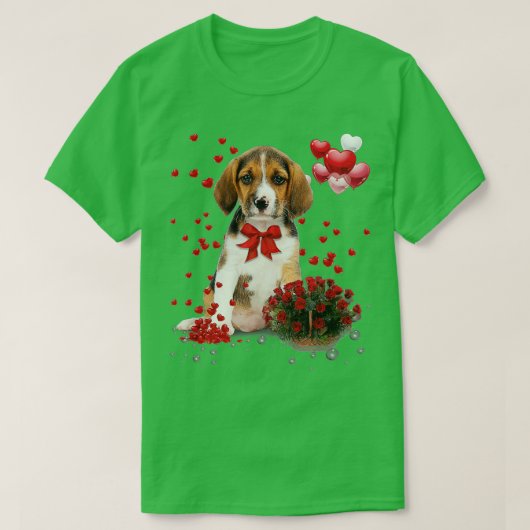 Beagle Valentijnsdag Shirt Funny Dog Lover Happy (Design voorkant)