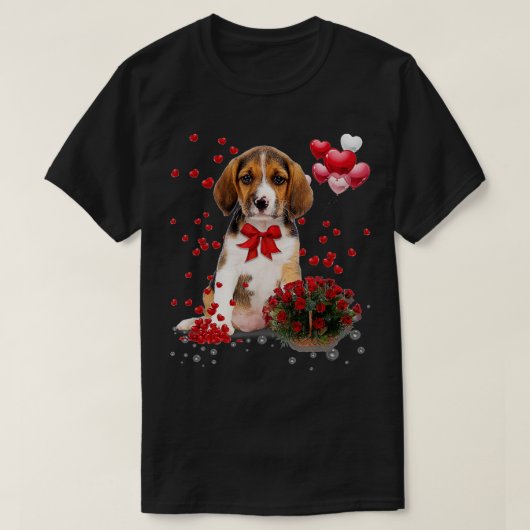 Beagle Valentijnsdag Shirt Funny Dog Lover Happy (Design voorkant)