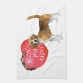 Beagle Valentijnsdag Theedoek (Verticaal)