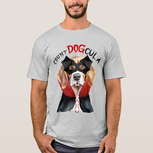 Beagle Vampire Dog Funny Halloween T-shirt (Voorkant)