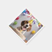 Beagle verjaardagsfeestje servet (Hoek)