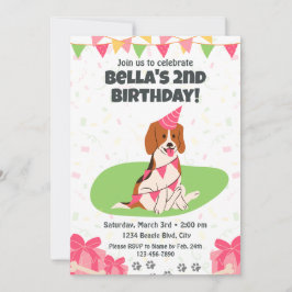 Beagle verjaardagsuitnodiging kaart