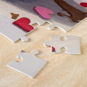 Beagle verslindt Valentijnschocolade doos Legpuzzel (Zijkant)
