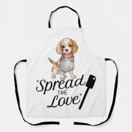 Beagle verspreidt de liefde schort