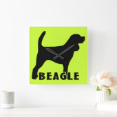 Beagle Vierkante Klok (Huis)