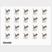 Beagle Vierkante Sticker (Vel)