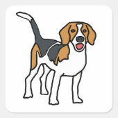 Beagle Vierkante Sticker (Voorkant)