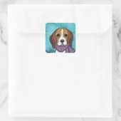 Beagle Vierkante Sticker (Tas)