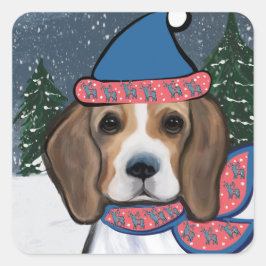 BEAGLE VIERKANTE STICKER