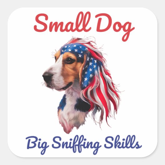Beagle Vierkante Sticker (Voorkant)