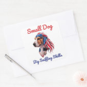 Beagle Vierkante Sticker (Envelop)