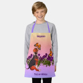 Beagle vlinders bloemen dier gepersonaliseerd schort (Gedragen)
