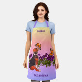 Beagle vlinders bloemen dier gepersonaliseerd schort (Gedragen)
