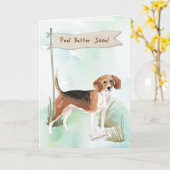 Beagle voelt zich beter na chirurgie met hond kaart (Gele Bloem)