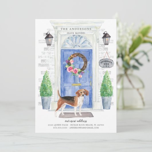 Beagle voordeur bewegende aankondiging (Staand voorkant)