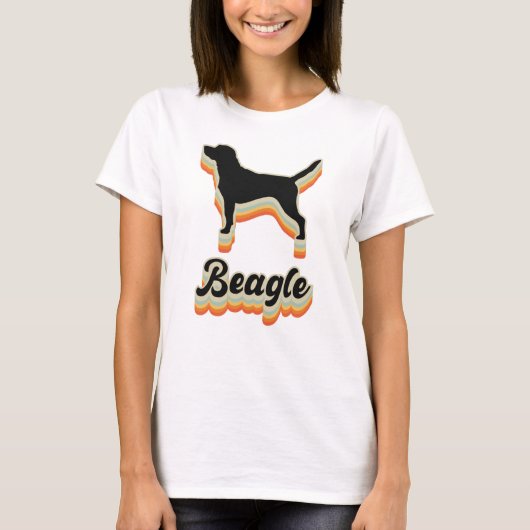 Beagle Vuntage Dog Silhuette T-shirt (Voorkant)