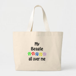 Beagle wandelingen ontwerp grote tote bag