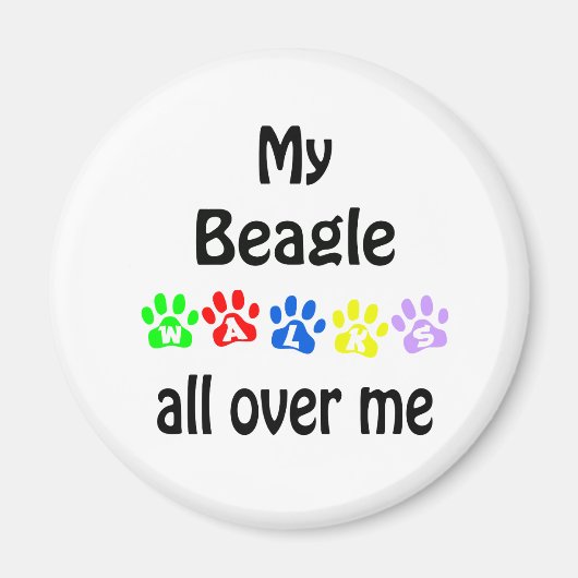 Beagle wandelingen ontwerp magneet (Voorkant)