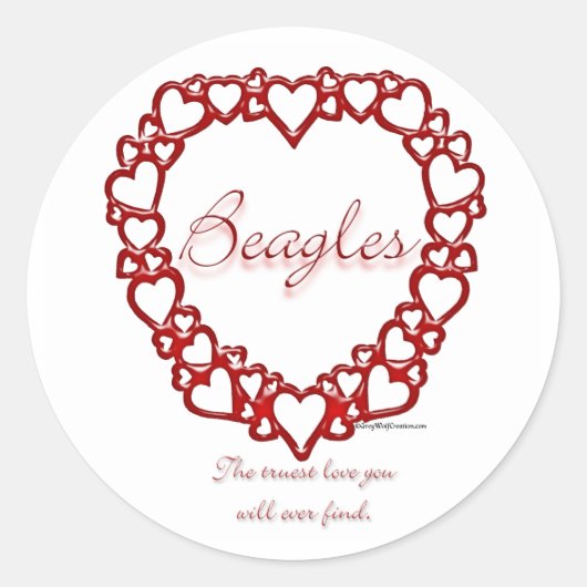 Beagle Ware Liefde - Sticker (Voorkant)