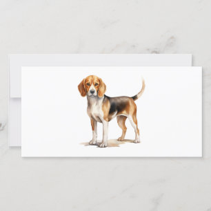 Beagle waterverf kunst Beagle waterverf print Kaart
