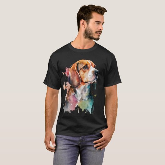 Beagle Waterverf Tshirt Design (Voorkant volledig)