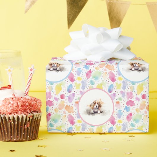 Beagle Waterverf Verjaardagswrap papier (Verjaardagsfeest)